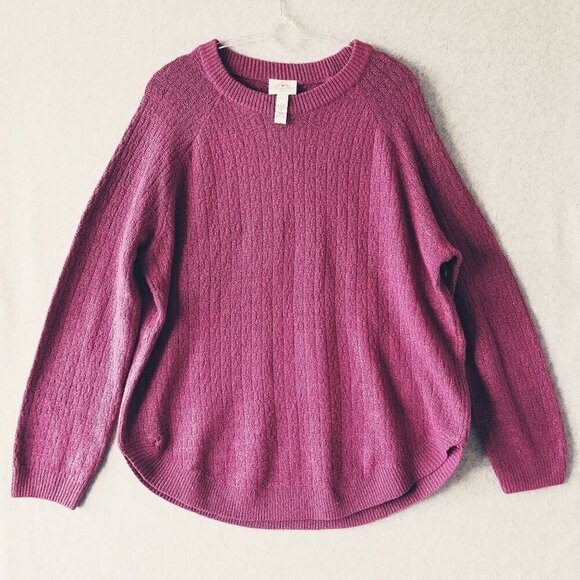 St. John's Bay Women's Pullover Textured Tunic Top Sweater Casual Office Sz L - Picture 1 of 7